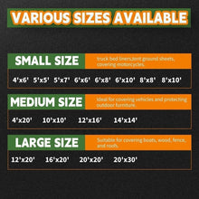 Load image into Gallery viewer, Super Heavy Duty 18 Mil Tarp with Reinforced Edges for All Weather Protection
