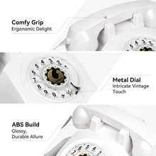 Load image into Gallery viewer, 1960s Vintage Rotary Phone with Mechanical Ringer - Elegant White Design