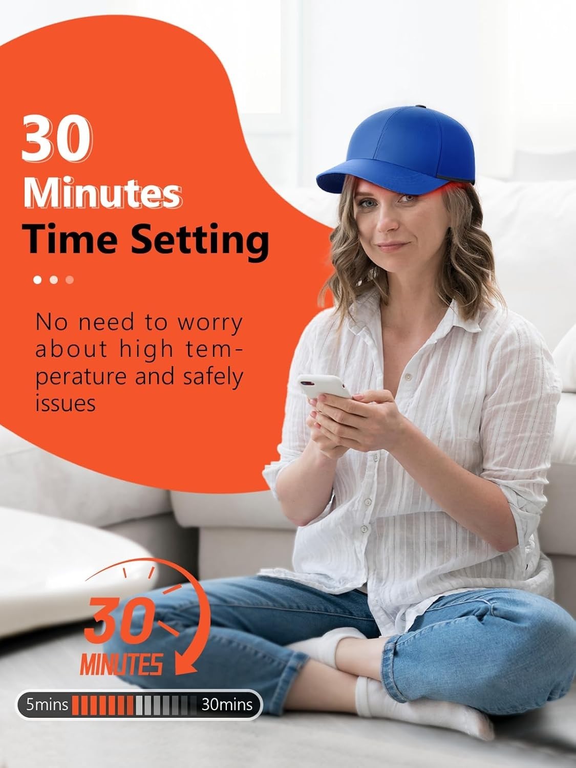 Efficient Red Light Therapy Lamp with 5 Brightness Settings & Timer Control