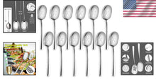 Load image into Gallery viewer, Versatile 12 Inch Slotted Serving Spoons - Durable and Rust-Resistant Set of 12