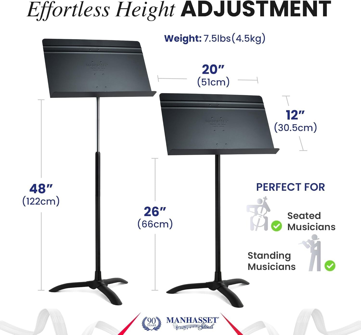 Long-Lasting Adjustable Music Stand 6-Pack - Ideal for Educators & Orchestras