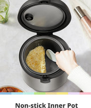 Load image into Gallery viewer, Programmable Stainless Steel Rice Cooker - 2 QT with Non-Stick Pot, UL Certified