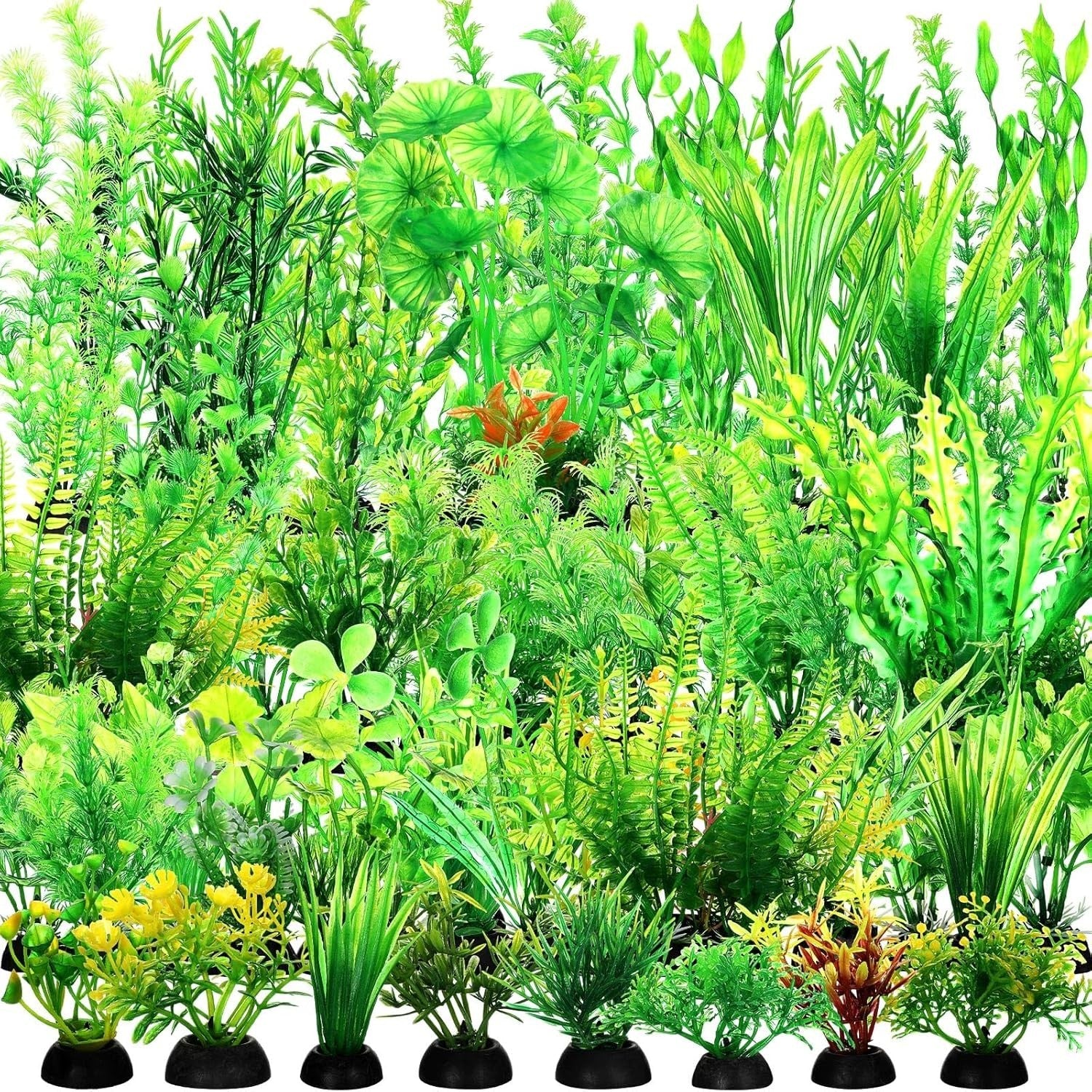 100 Pcs Artificial Aquarium Plants - Vibrant Fish Tank Decorations (45 Styles)