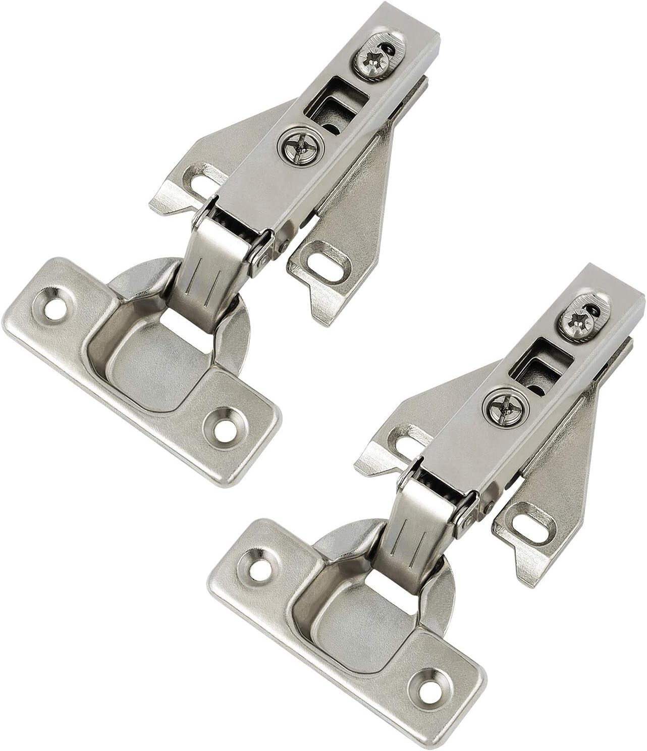 Durable Iron Concealed Hinges - 20 Pairs Satin Nickel Kitchen Cabinet Hardware