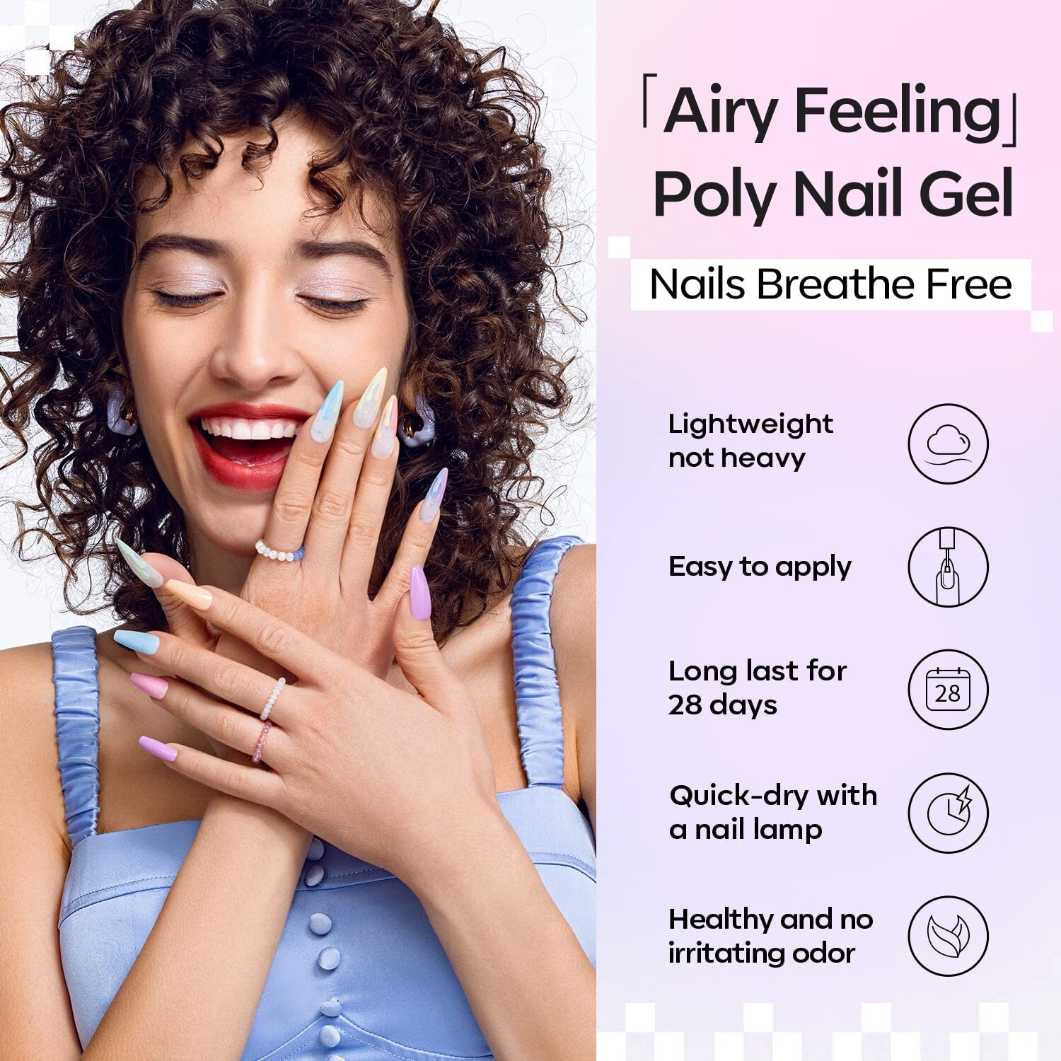 Portable Poly Gel Nail Art Kit: 60-pcs for Effortless Extensions & Care