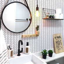 Load image into Gallery viewer, Chic Black &amp; White Removable Wallpaper with Modern Geometric Design - 72.65sq.ft