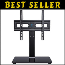 Load image into Gallery viewer, Universal Swivel TV Stand for 32-65 inch TVs - Adjustable Height &amp; Glass Base