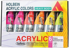 Load image into Gallery viewer, Heavy Body Acrylic Paints - Luminous Set of 6, 60ml for Creative Projects