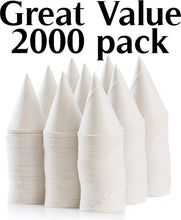 Load image into Gallery viewer, Versatile 2000 Pack White Cone Paper Cups - Perfect for Snow Cones &amp; Events