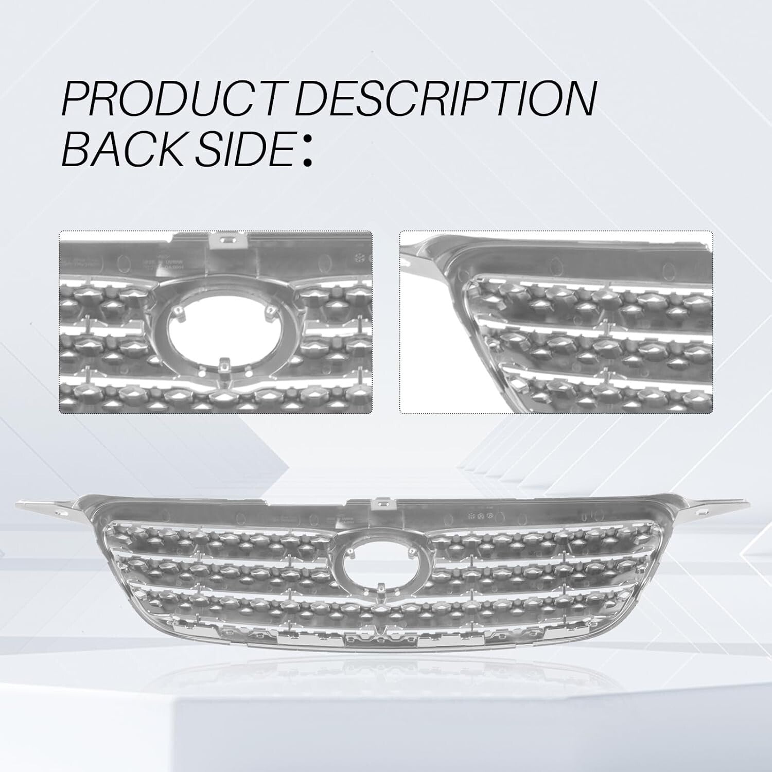 Durable Gray Grille Compatible with 2005-2008 Corolla - Non-Destructive Install