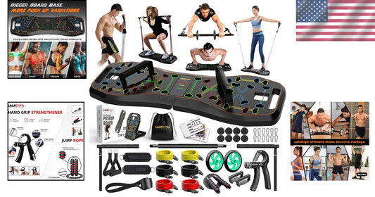 Ultimate Portable push Up Board with Resistance Bands for Chest & Back Training