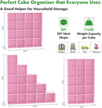 Load image into Gallery viewer, Modern 16-Cube Plastic Storage Organizer - Customizable Cherry Blossom Pink