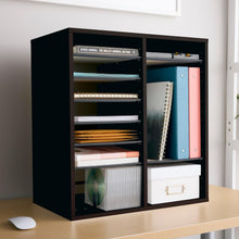 Load image into Gallery viewer, Sturdy Freestanding Wooden Organizer with Adjustable Shelves - Elegant Design