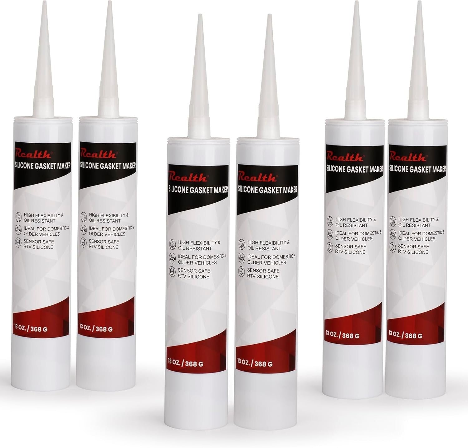 Durable RTV Silicone Gasket Maker - 6 Tubes for Leak-Proof Automotive Sealing