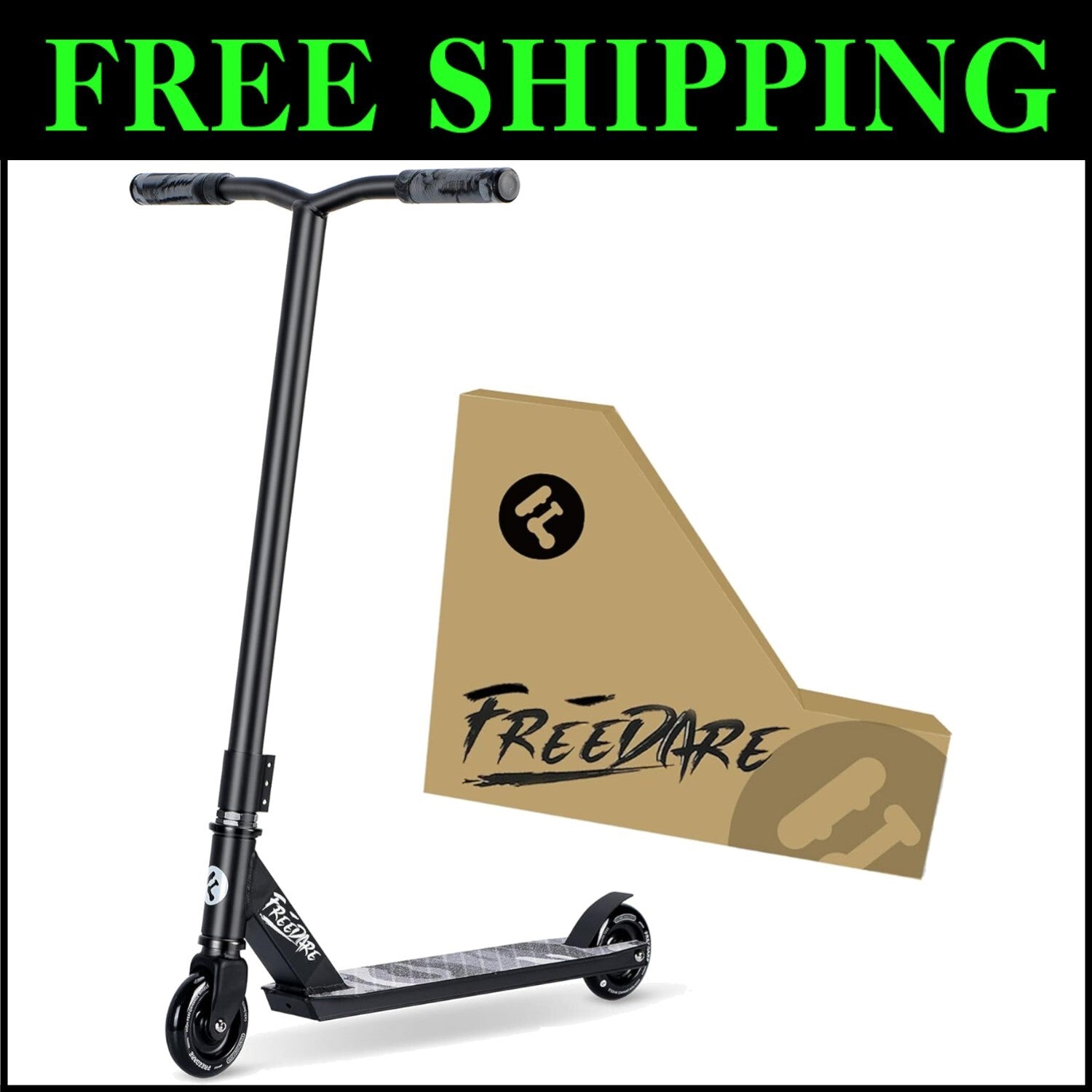 Durable Aluminum Trick Scooter for Beginners & Intermediate Riders - Black