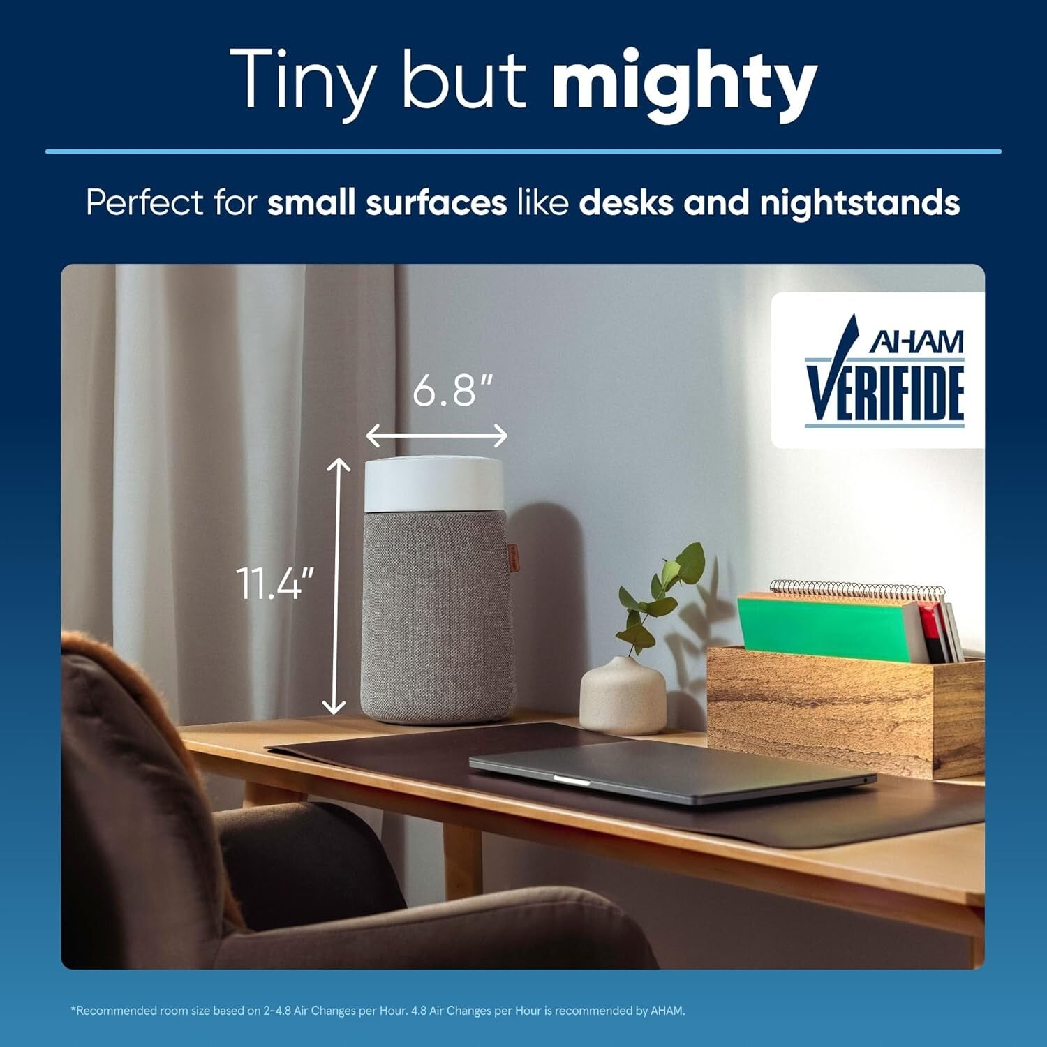 Whisper-Quiet Mini Air Purifier with HEPASilent Technology for Small Spaces