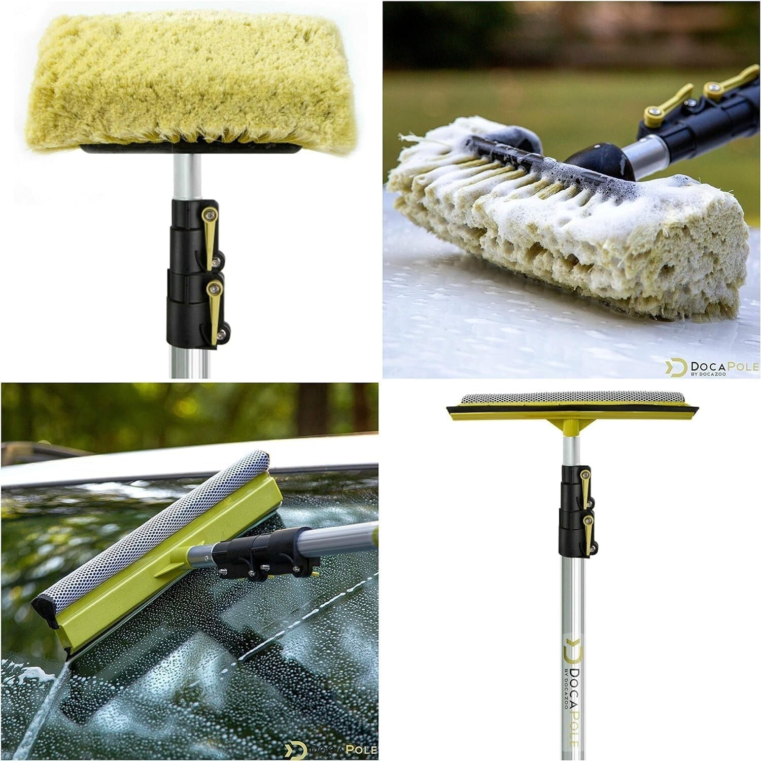 DocaPole 5-12 Ft Car Wash Kit: Ultimate Cleaning Brush & Chenille Mitts for Cars