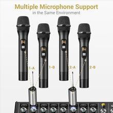 Load image into Gallery viewer, Dual Cordless UHF Microphone Set - Rechargeable Metal Design for Versatile Use