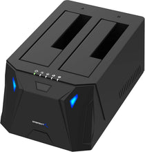 Load image into Gallery viewer, Effortless Cloning &amp; Storage Expansion with USB 3.0 Dual Bay Hard Drive Dock