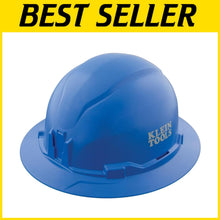 Load image into Gallery viewer, Adjustable Non-Vented Blue Hard Hat with Padded Sweatband &amp; Enhanced Airflow