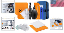 Load image into Gallery viewer, Pro Lens Cleaning Kit with Anti-Static Gloves &amp; 15ml Cleaning Liquid - Blue