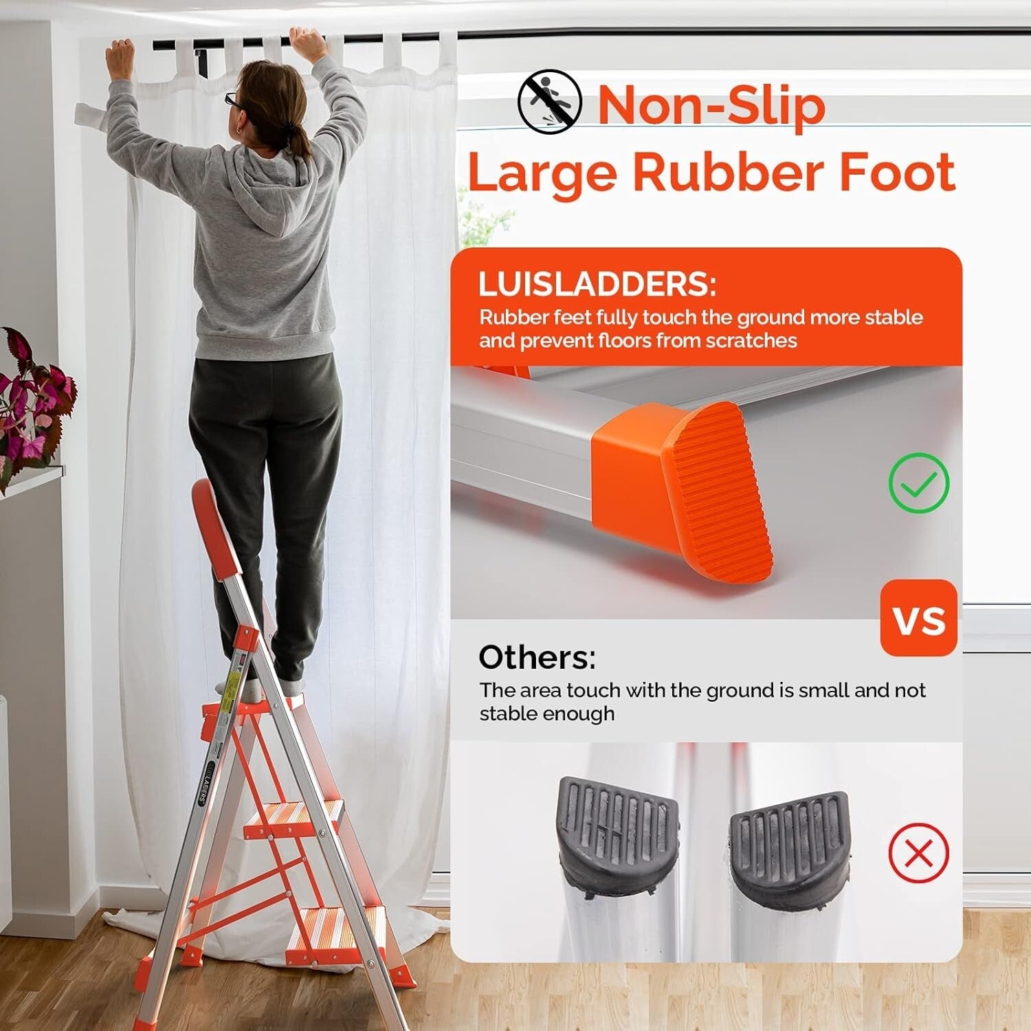 350lbs Lightweight Foldable 3-Step Stool with Anti-Slip Grip | Home & Kitchen