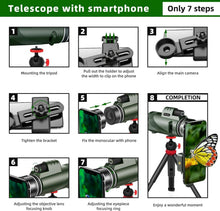 Load image into Gallery viewer, Lightweight 12X Manual Focus Monocular with Smartphone Compatibility &amp; Finder