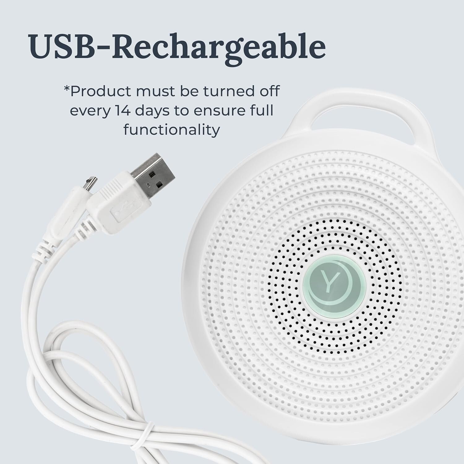 Rechargeable White Noise Machine Duo: 3 Sounds, Volume Control, Travel Essential