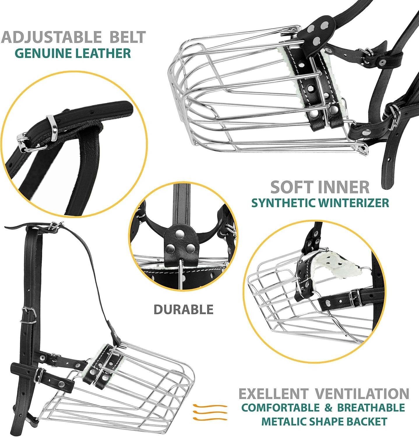 Comfortable Wire Basket Muzzle for Large Dogs - Ideal for Grooming & Outdoor Use