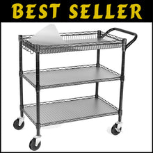 Load image into Gallery viewer, Versatile 990Lbs Capacity Metal Trolley with Silent Casters - Ideal for Kitchens