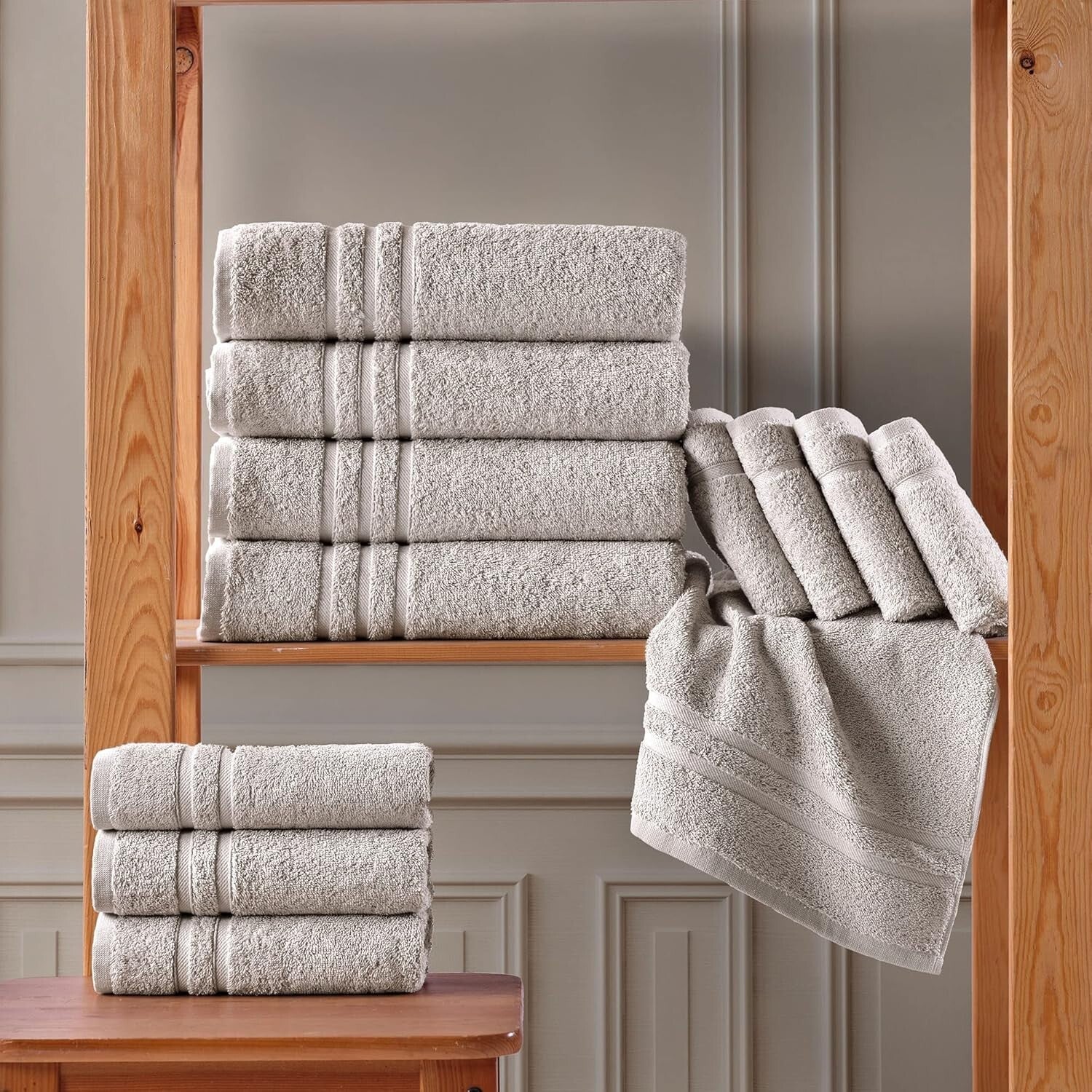 Premium 4-Piece Bath Towel Set – Ice Silver, Quick-Drying Cotton, 600 GSM
