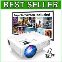 Load image into Gallery viewer, Elegant Home Movie Projector with Crisp 1080P Images &amp; Bluetooth Speakers