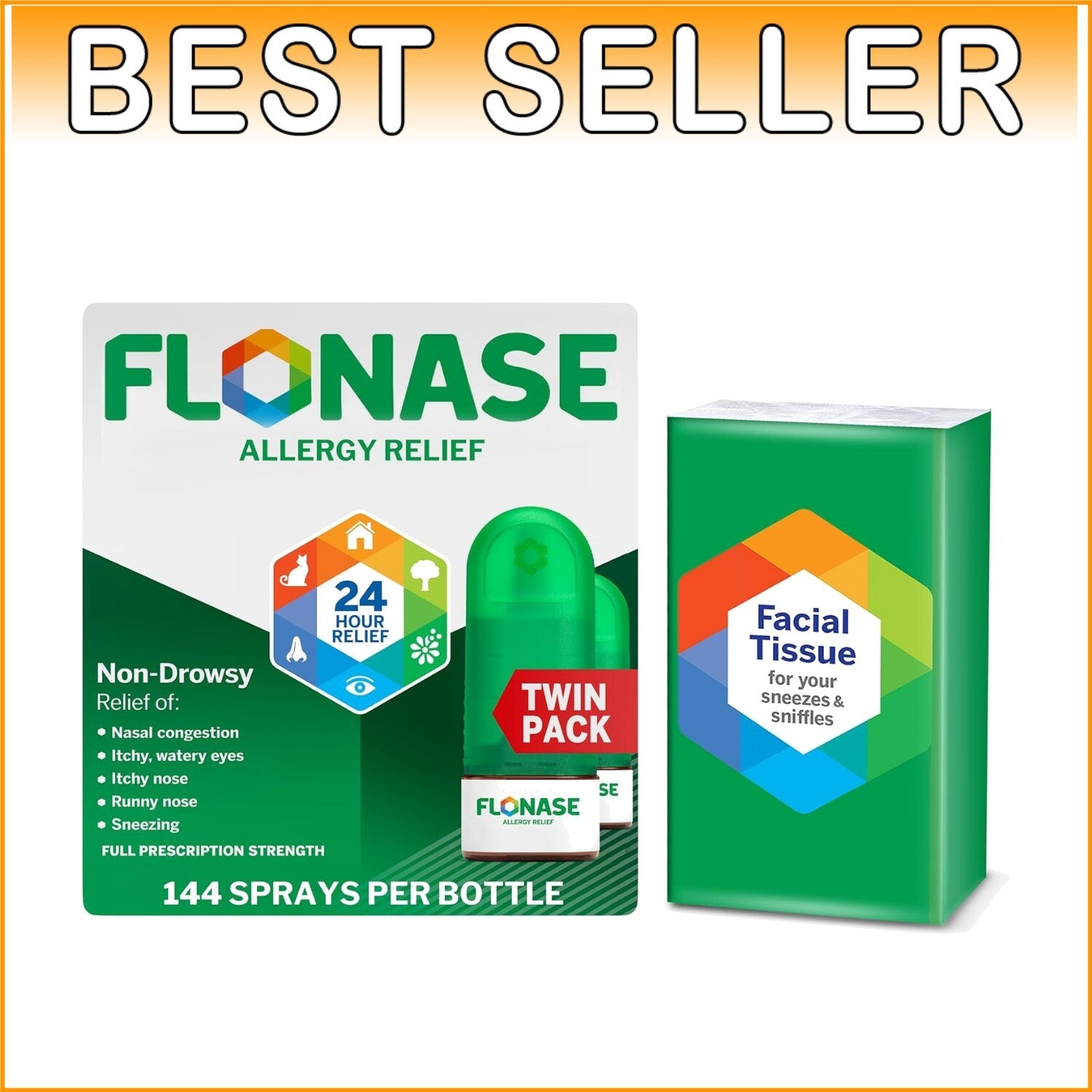 Fluticasone Propionate Allergy Relief Spray – 24-Hour Non-Drowsy Relief Duo