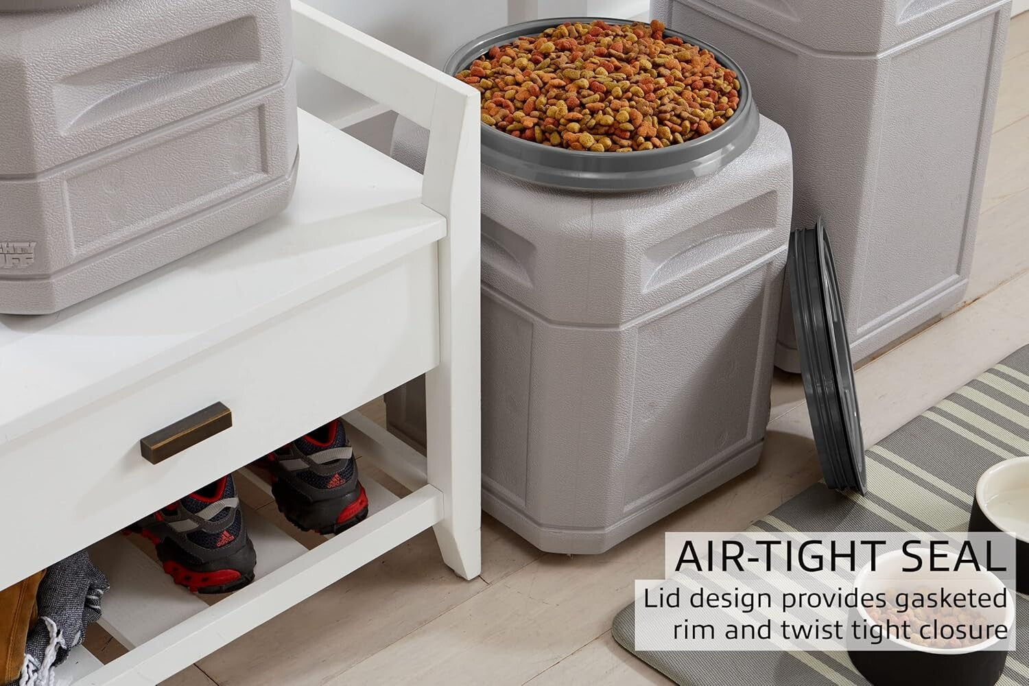 Versatile Airtight Pet Food Storage Container - 10 Gal Capacity with Scoop