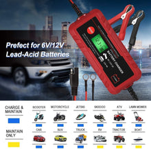 Load image into Gallery viewer, Sailnovo 4A Smart 6V/12V Battery Charger Maintainer - Fully Automatic 8-Stage