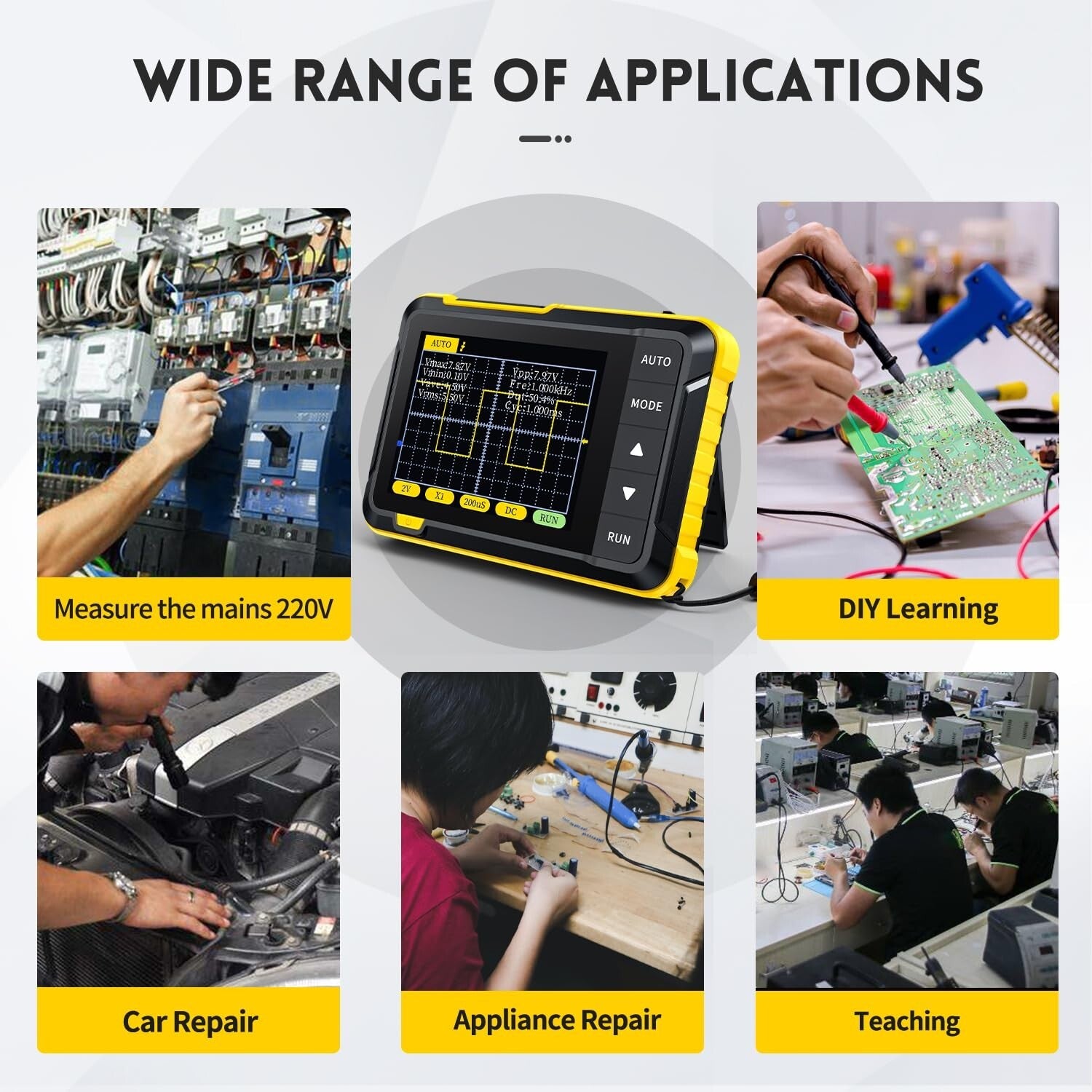 Lightweight 2.5 MS/s Oscilloscope - Ideal for Automotive Maintenance & R&D Use
