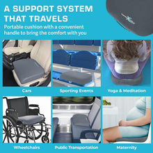 Load image into Gallery viewer, Removable Dark Grey Seat Cushion for Back Support - Travel-Friendly with Handle