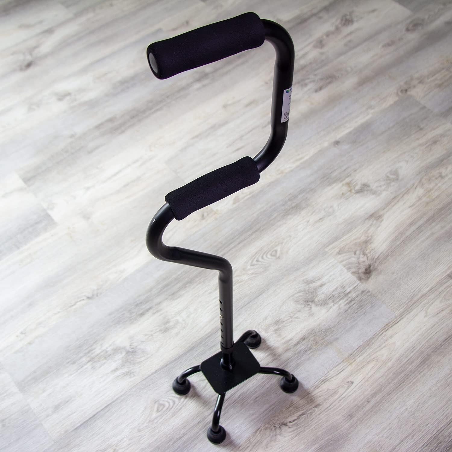 Durable Quad Walking Cane with Foam Handles for Enhanced Stability & Comfort