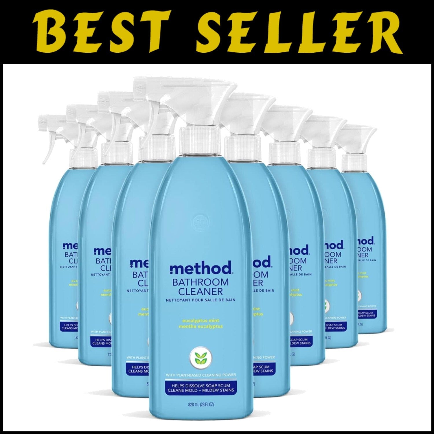 Eucalyptus Mint Bathroom Cleaner - 8 Pack, 28 Fl Oz - Biodegradable & Effective