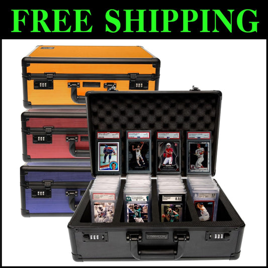 Lightweight Water-Resistant Graded Card Storage Box - 4 Rows of Protection