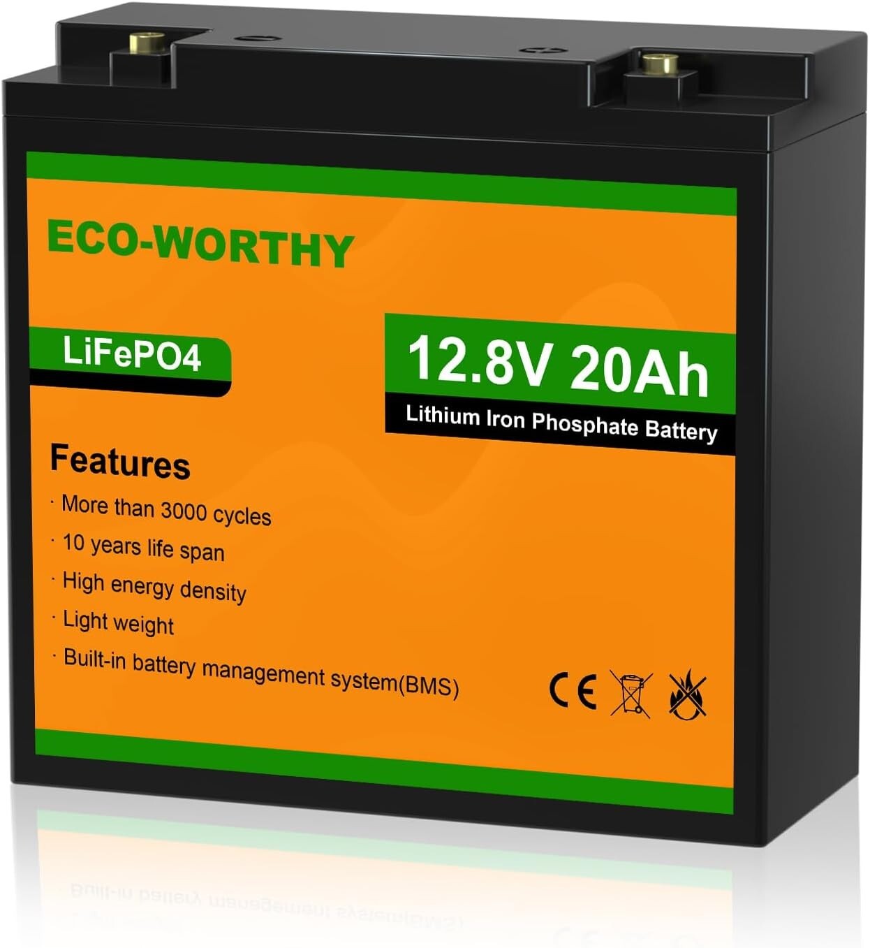 12V 20Ah Lightweight Lithium Battery - 4000+ Deep Cycles for Mobility & Scooters