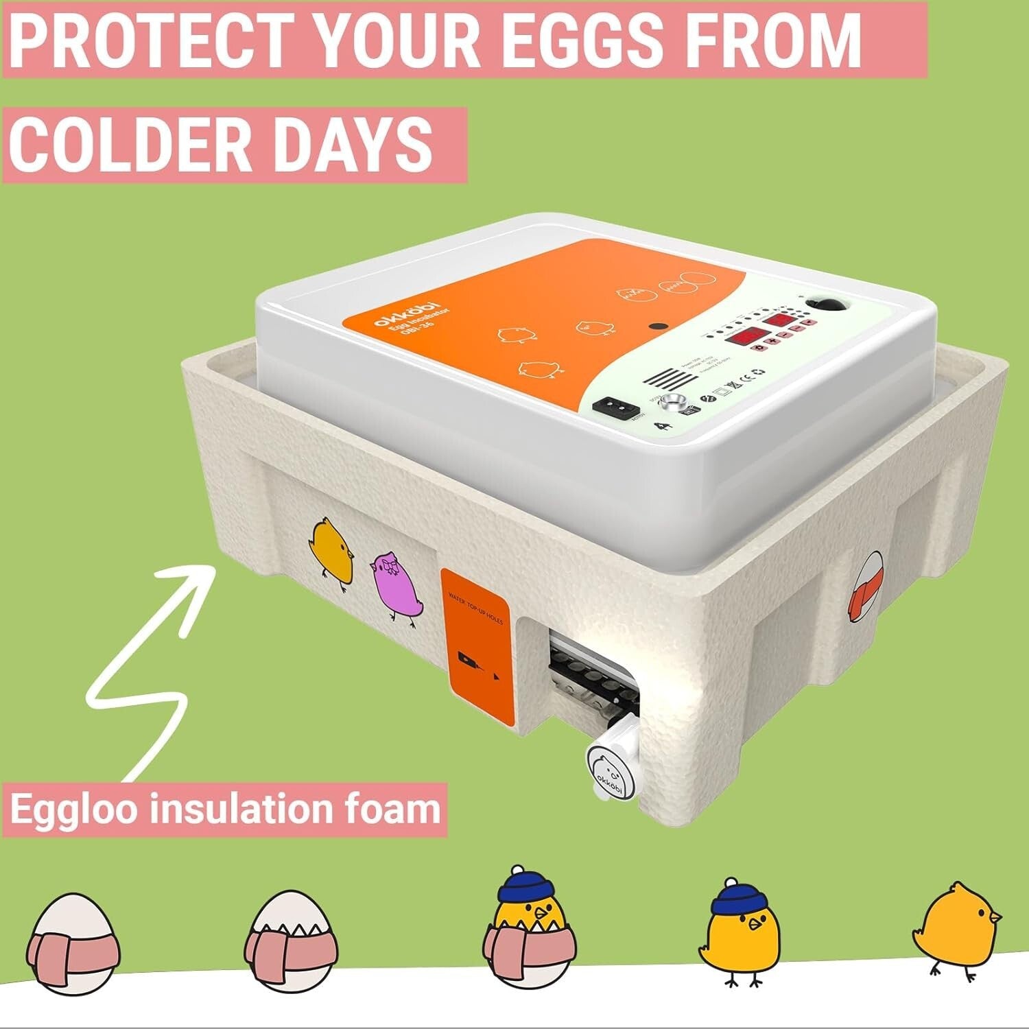36 Egg Hatching Incubator with Digital Control & Integrated Egg Candler Included