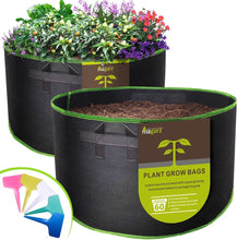 Load image into Gallery viewer, Nonwoven 60 Gallon Grow Bags - 2-Pack Black Planters for Indoor/Outdoor Use