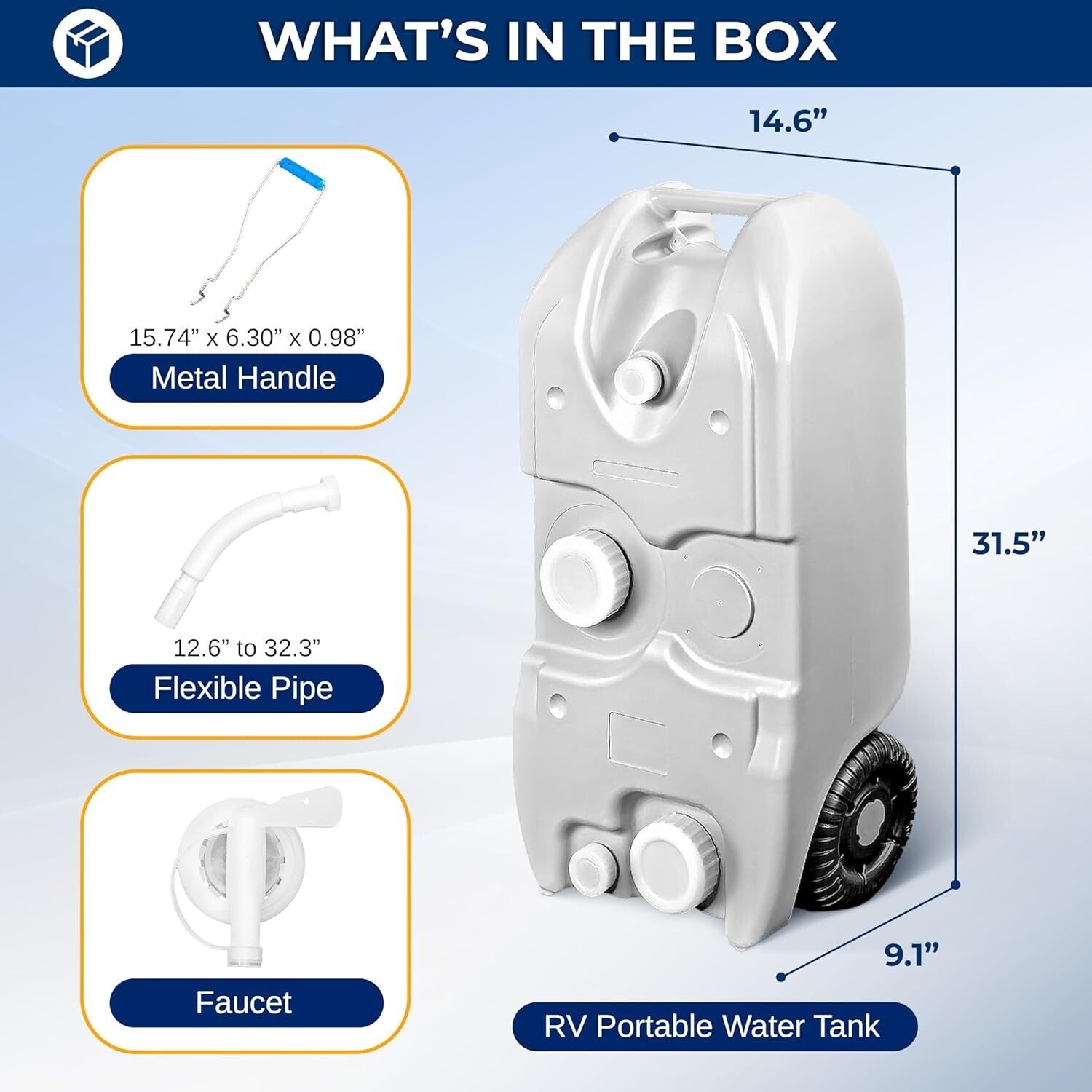 40L RV Portable Water Tank with Wheels - Ideal for Camping and Outdoor Use