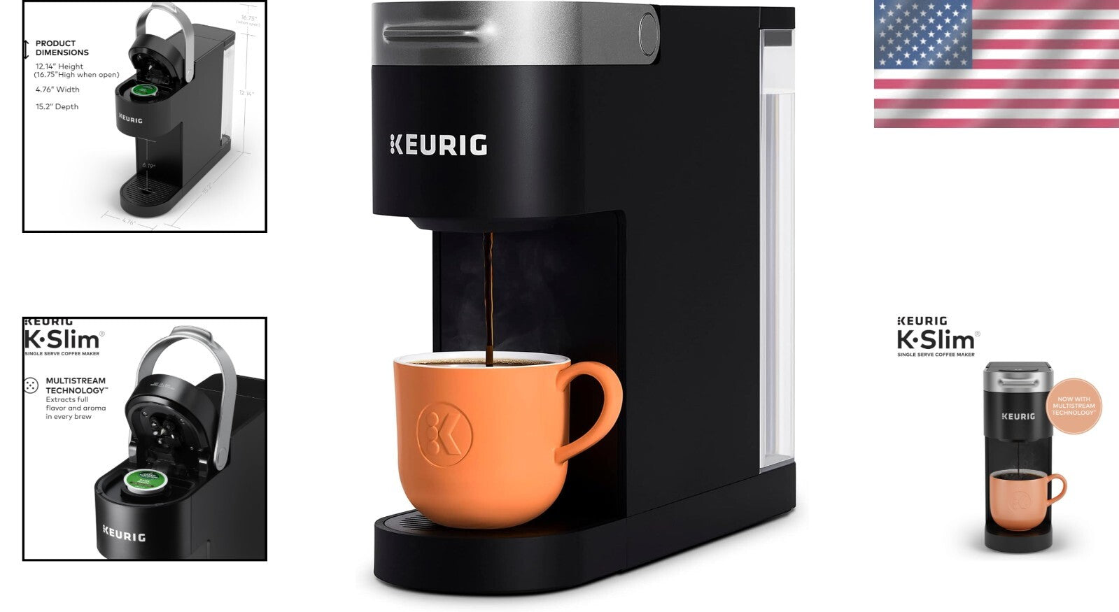 K-Slim 3 Size Coffee Maker - Automatic Brewing with Travel Mug Compatibility