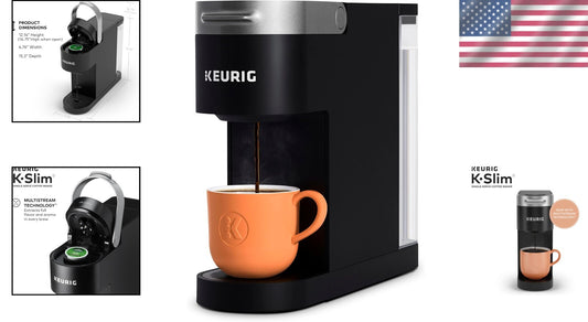 K-Slim 3 Size Coffee Maker - Automatic Brewing with Travel Mug Compatibility