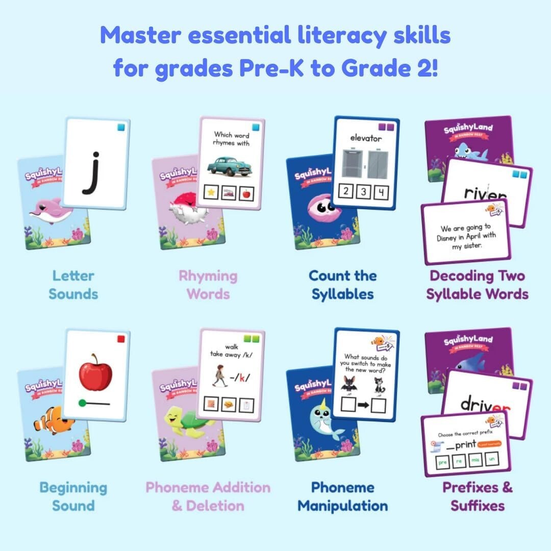 Rainbow Reef Educational Phonics Game with Mochi Squishy Toys - Fun for Kids!