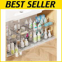 Load image into Gallery viewer, Versatile Clear Storage Solution - 4 Pack 2-Tier Sliding Organizers for Home Use