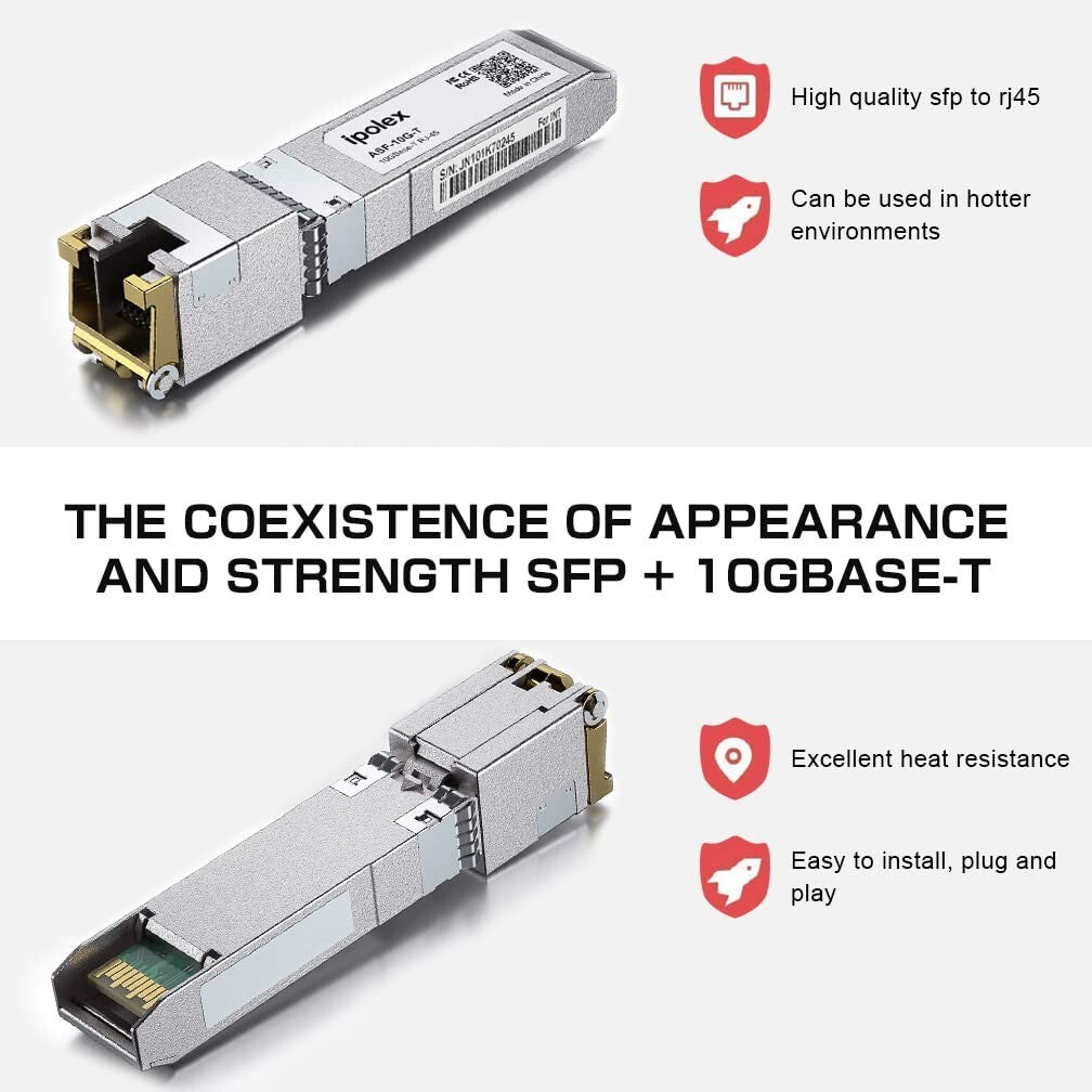 10G SFP+ Copper Module - Supports 30m, Low Power, Tested Performance (2-Pack)