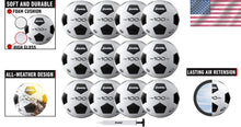 Load image into Gallery viewer, Durable Black &amp; White Soccer Balls - Soft Cover in Sizes 3, 4, 5 - Pump Included